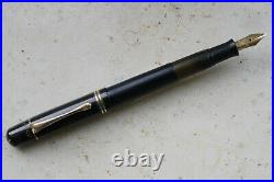 Vintage 1937 PELIKAN 100N Fountain pen Rare Black color and 14K BB Nib