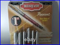 Vintage 1960 Wearever Pennant Fountain Pen Full Store Display NEW RARE
