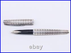 Vintage 1960s Sailor Silver Fountain Pen 18K-WG Fine (F) Nib Rare