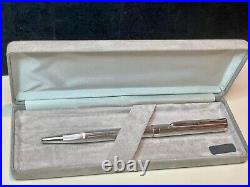 Vintage BERENBERG BANK Silver 925 Advertising Ballpoint Pen 70's With Case RARE