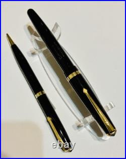 Vintage Conway Stewart 57 Pen & Pencil Set Boxed Rare Open 14ct Gold Nib