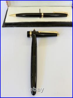 Vintage Conway Stewart 57 Pen & Pencil Set Boxed Rare Open 14ct Gold Nib