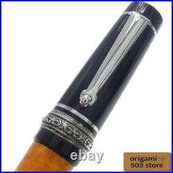 Vintage Delta Dolce Vita Mini Orange Fountain Pen 14K Fine (F) Nib, Rare