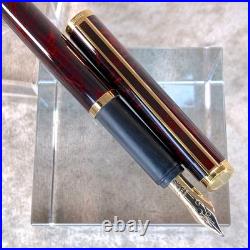 Vintage Dunhill Fountain Pen Gemline Rare Red Flame Lacquer 14K Gold Nib