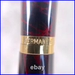 Vintage Dunhill Fountain Pen Gemline Rare Red Flame Lacquer 14K Gold Nib
