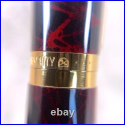 Vintage Dunhill Fountain Pen Gemline Rare Red Flame Lacquer 14K Gold Nib