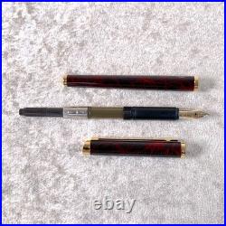 Vintage Dunhill Fountain Pen Gemline Rare Red Flame Lacquer 14K Gold Nib