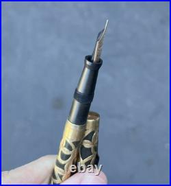 Vintage Edward Todd Gold Filled Overlay Fountain Pen with 3 NY Nib Art Deco Rare