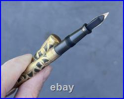 Vintage Edward Todd Gold Filled Overlay Fountain Pen with 3 NY Nib Art Deco Rare