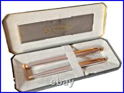 Vintage Élysée Pen Set 2 Silver & Gold Plated, Rare Elegant Design, Mint Condit Vintage Élysée Pen Set 2 Silver & Gold Plated, Rare Elegant Design, Mint Condit