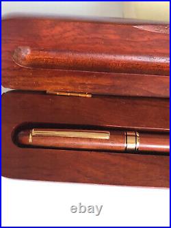 Vintage NEW Roberge Geneve Swiss Wood Ballpoint Pen & Case