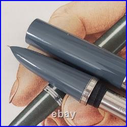 Vintage Parker 41 Fountain Pen Steel Fine Nib Grey New Pen Very Rare USA