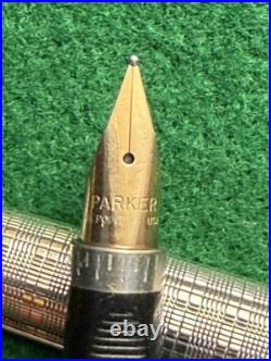 Vintage Parker 75 Ecossais Plaid Fountain Pen Solid 14K Gold Nib USA Rare