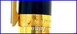 Vintage RARE ST Dupont Dark Blue Fountain Pen 18k Gold Nib with Original Box EXCEL