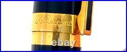 Vintage RARE ST Dupont Dark Blue Fountain Pen 18k Gold Nib with Original Box EXCEL