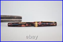 Vintage Rare 1930s Omas Extra Lever Filler Marbled Fountain Pen 14K Gold Nib