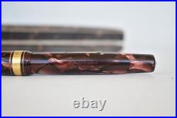 Vintage Rare 1930s Omas Extra Lever Filler Marbled Fountain Pen 14K Gold Nib