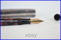 Vintage Rare 1930s Omas Extra Lever Filler Marbled Fountain Pen 14K Gold Nib