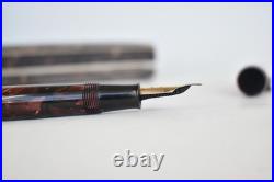 Vintage Rare 1930s Omas Extra Lever Filler Marbled Fountain Pen 14K Gold Nib