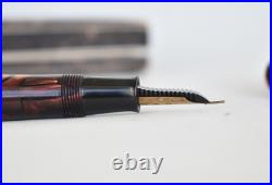 Vintage Rare 1930s Omas Extra Lever Filler Marbled Fountain Pen 14K Gold Nib
