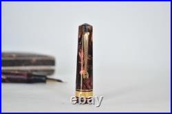 Vintage Rare 1930s Omas Extra Lever Filler Marbled Fountain Pen 14K Gold Nib