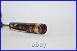 Vintage Rare 1930s Omas Extra Lever Filler Marbled Fountain Pen 14K Gold Nib