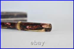 Vintage Rare 1930s Omas Extra Lever Filler Marbled Fountain Pen 14K Gold Nib