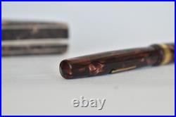 Vintage Rare 1930s Omas Extra Lever Filler Marbled Fountain Pen 14K Gold Nib