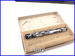 Vintage Rare CONKLIN ZEBRA Fountain Pen 14K Med nib Near Mint Boxed