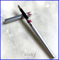 Vintage Rare Pilot Eve Thin Fountain Pen Aluminum Body EF nib Plated Gold