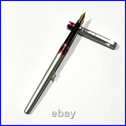 Vintage Rare Pilot Eve Thin Fountain Pen Orchid Aluminum Body EF nib Plated Gold
