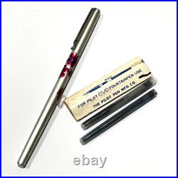 Vintage Rare Pilot Eve Thin Fountain Pen Orchid Aluminum Body EF nib Plated Gold
