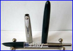 Vintage Rare Used China Dark Green Fountain Pen Kin Sin With 12k Gold Nib # 61