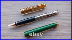 Vintage VERY RARE 1980's Parker 75 Lacque Green Jewel 14K-585 Gold X Nib Boxed