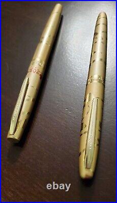 Vintage White Feather 608 & 610 Fountain Pens China 80s Rare Colectable Lot of 2