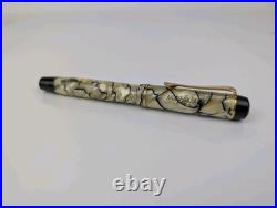 Vtg Montblanc 324 Marbled Black & Pearl Celluloid 14k Gold Nib 1930's RARE Vtg Montblanc 324 Marbled Black & Pearl Celluloid 14k Gold Nib 1930's RARE