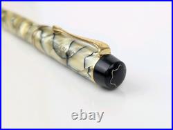 Vtg Montblanc 324 Marbled Black & Pearl Celluloid 14k Gold Nib 1930's RARE Vtg Montblanc 324 Marbled Black & Pearl Celluloid 14k Gold Nib 1930's RARE