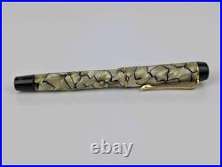 Vtg Montblanc 324 Marbled Black & Pearl Celluloid 14k Gold Nib 1930's RARE Vtg Montblanc 324 Marbled Black & Pearl Celluloid 14k Gold Nib 1930's RARE