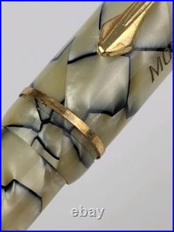 Vtg Montblanc 324 Marbled Black & Pearl Celluloid 14k Gold Nib 1930's RARE Vtg Montblanc 324 Marbled Black & Pearl Celluloid 14k Gold Nib 1930's RARE