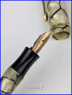 Vtg Montblanc 324 Marbled Black & Pearl Celluloid 14k Gold Nib 1930's RARE Vtg Montblanc 324 Marbled Black & Pearl Celluloid 14k Gold Nib 1930's RARE