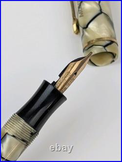 Vtg Montblanc 324 Marbled Black & Pearl Celluloid 14k Gold Nib 1930's RARE Vtg Montblanc 324 Marbled Black & Pearl Celluloid 14k Gold Nib 1930's RARE