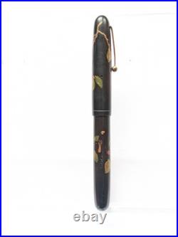 Vtg Rare 1930s Era Urushi Maki-e Pilot Lever Fountain Pen 14k Manifold Nib