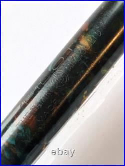 Vtg Rare Blue Celluloid Pilot Namiki Pocket Lever Fountain Pen 14k F Nib