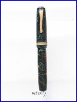 Vtg Rare Blue Celluloid Pilot Namiki Pocket Lever Fountain Pen 14k F Nib