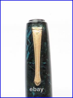 Vtg Rare Blue Celluloid Pilot Namiki Pocket Lever Fountain Pen 14k F Nib