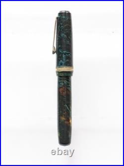 Vtg Rare Blue Celluloid Pilot Namiki Pocket Lever Fountain Pen 14k F Nib