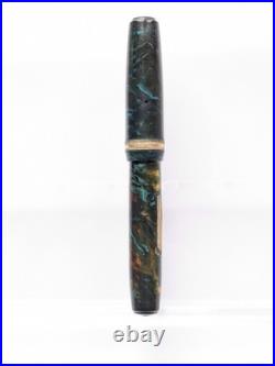 Vtg Rare Blue Celluloid Pilot Namiki Pocket Lever Fountain Pen 14k F Nib