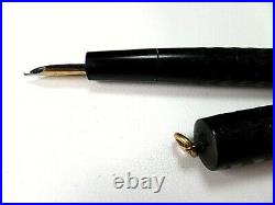 Vtg Rare Celtric Model 1 Fountain Pen Gift 14 K Gold Nib Cap Ring Hard Rubber
