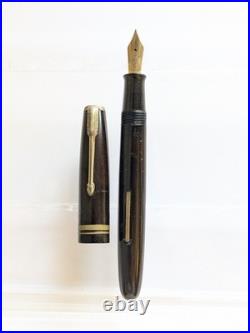 Vtg Rare Ebonite GT Atom Lever Fountain Pen 14k F Flex Nib 1940s Japan