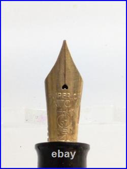 Vtg Rare Ebonite GT Atom Lever Fountain Pen 14k F Flex Nib 1940s Japan